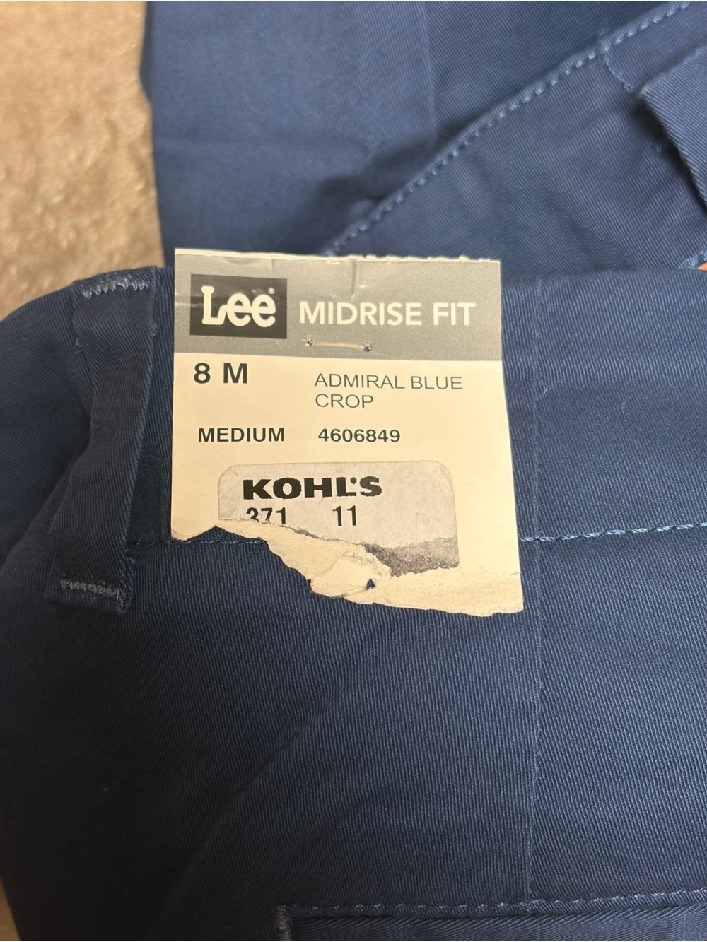 NWT Lee Women's Blue Cropped Ankle Pants - Picture 8 of 10